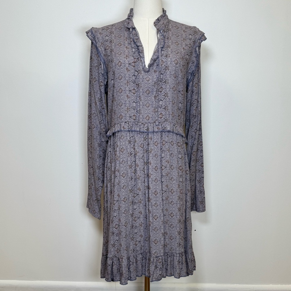 My Jewellery Western Boho Purple Brown Ruffle Detail Dress Women’s Size Small